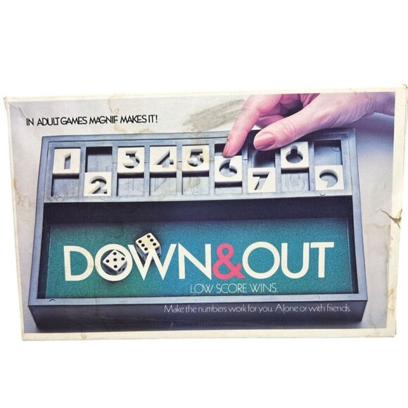 Vintage 1979 Mag-Nif Down & Out Numbers Dice Game Complete with Dice - Picture 2 of 3